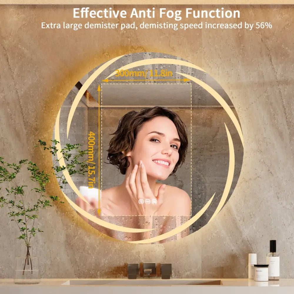 DecorBites™ LED Backlit Round Bathroom Vanity Mirror
