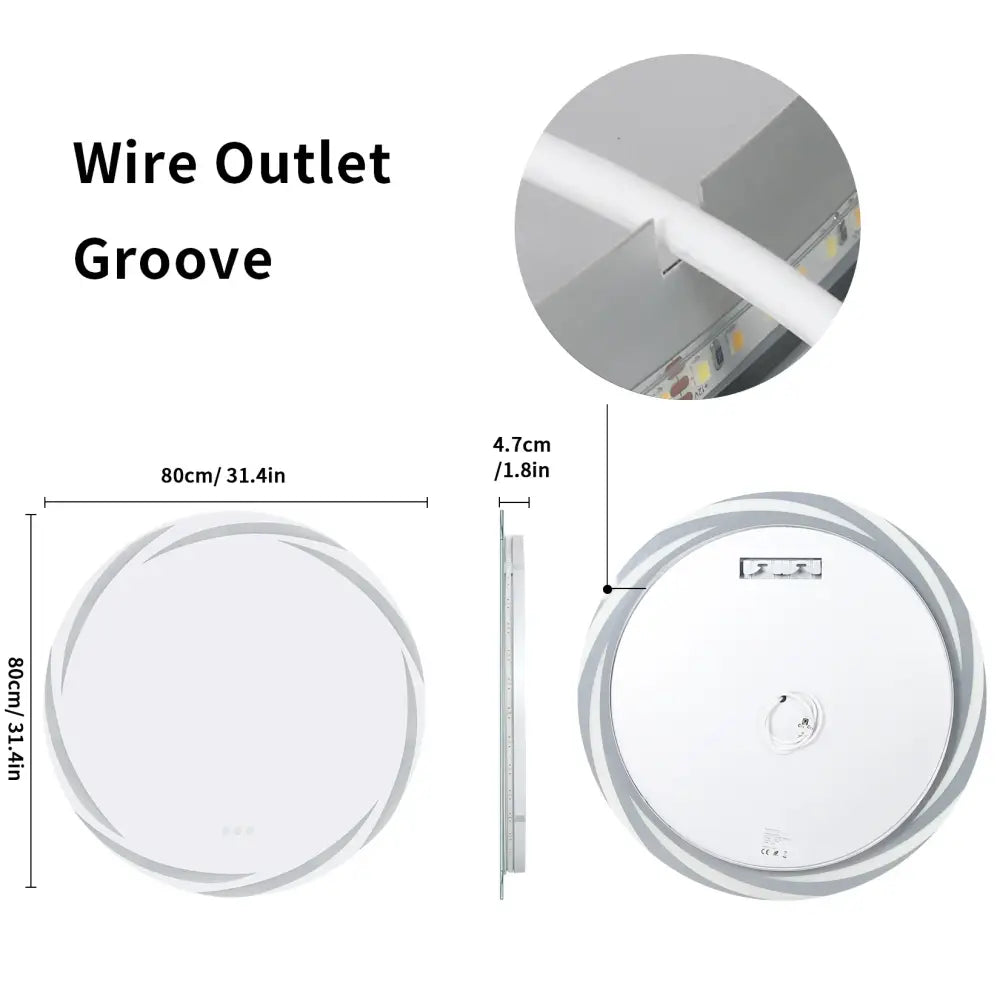 DecorBites™ LED Backlit Round Bathroom Vanity Mirror