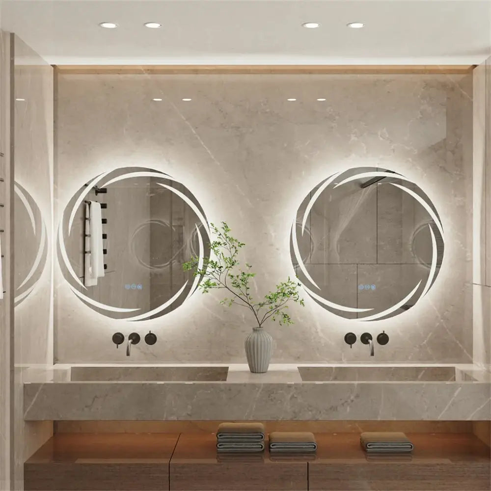 DecorBites™ LED Backlit Round Bathroom Vanity Mirror