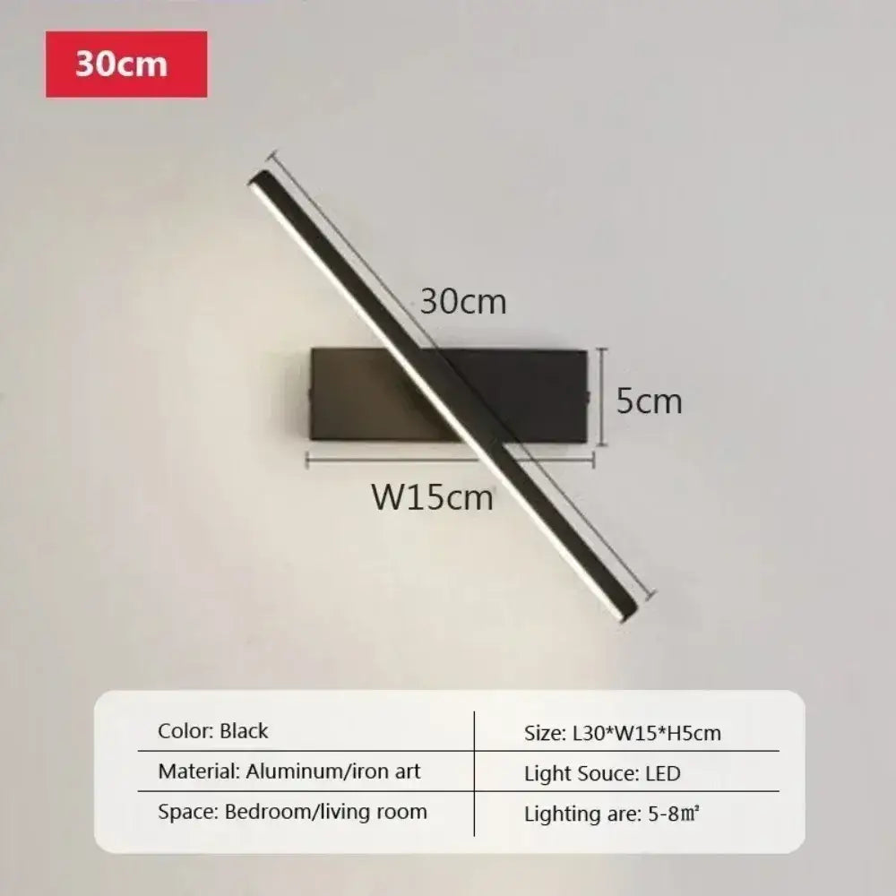 DecorBites™ Led Black Rechargeable 330 Rotated Wall Sconce