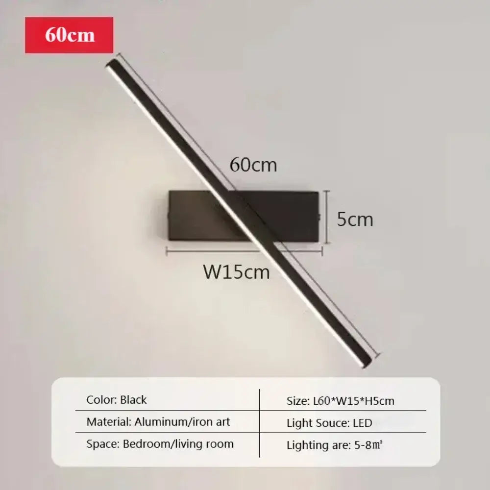 DecorBites™ Led Black Rechargeable 330 Rotated Wall Sconce