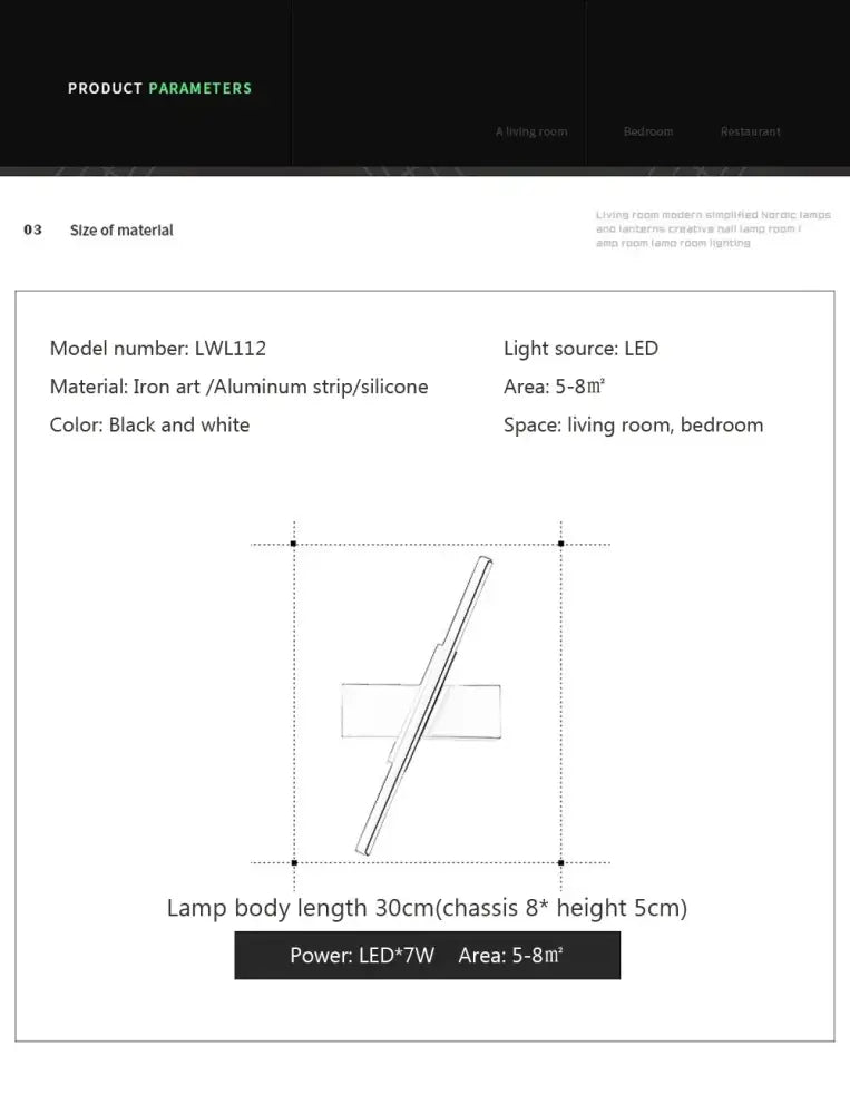 DecorBites™ Led Black Rechargeable 330 Rotated Wall Sconce
