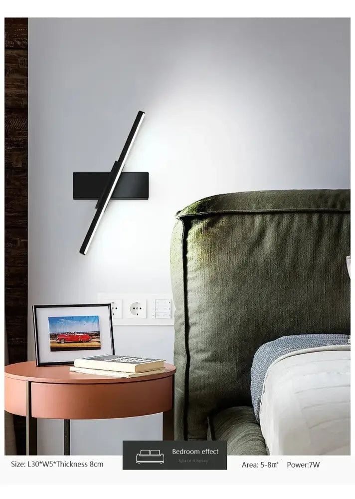 DecorBites™ Led Black Rechargeable 330 Rotated Wall Sconce