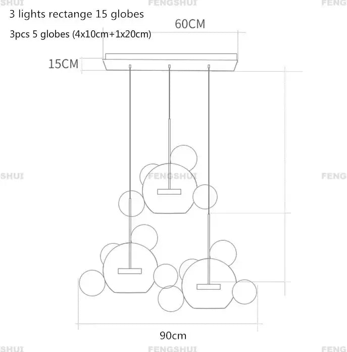 DecorBites™ LED Bubble Ball Chandelier for Home Lighting
