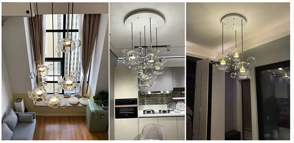 DecorBites™ LED Bubble Chandelier for Home Lighting