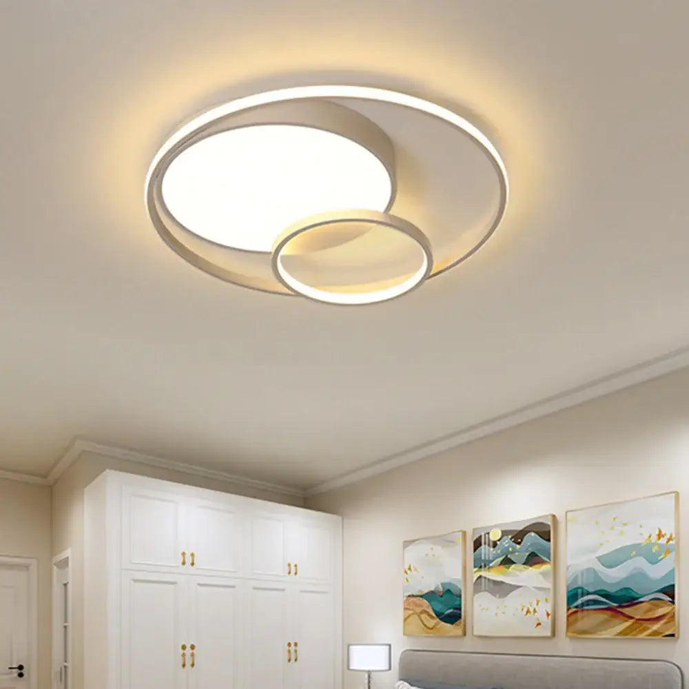 DecorBites™ LED ceiling light with modern circular design, warm glow, and high color rendering for energy-saving illumination