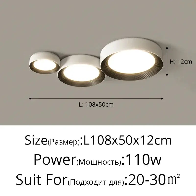 DecorBites™ LED Ceiling Lights: Modern Dimmable Square Circular Lamps for Bedroom, Aisle, Home Lighting