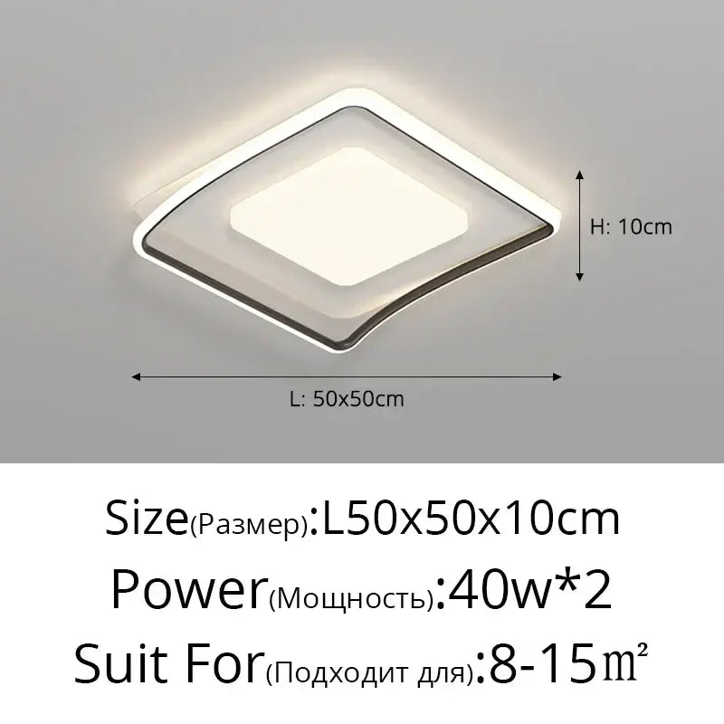 DecorBites™ LED Ceiling Lights White Black Infinite Dimming Home Lighting Fixtures