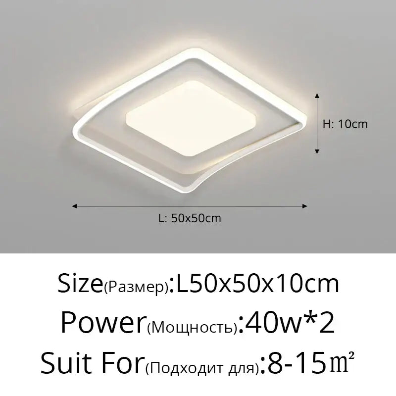 DecorBites™ LED Ceiling Lights White Black Infinite Dimming Home Lighting Fixtures
