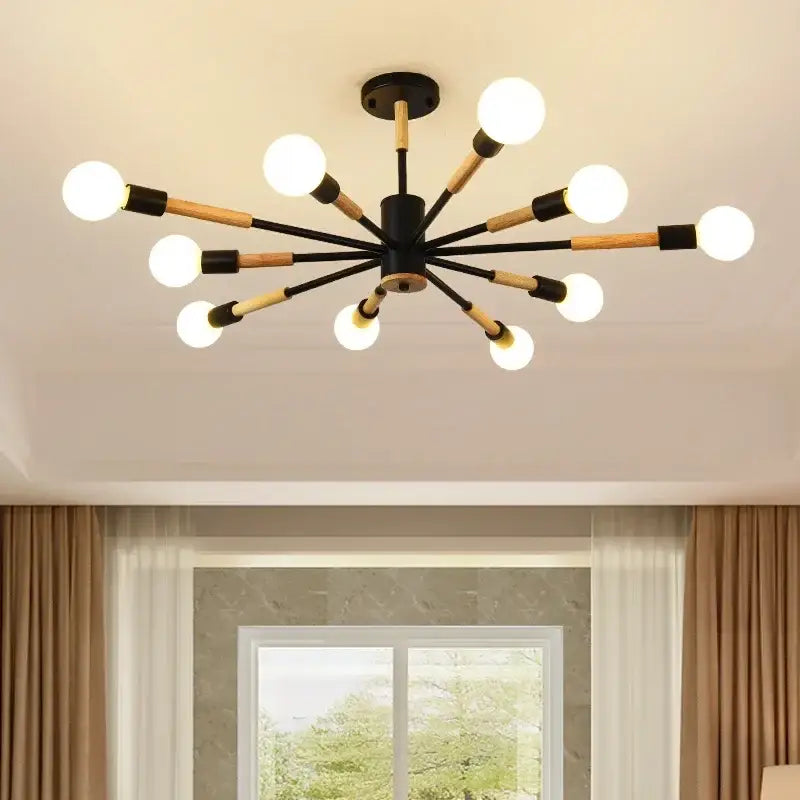 DecorBites™ LED Ceiling Lights with Wooden Lampshades for Modern Livingroom and Bedroom