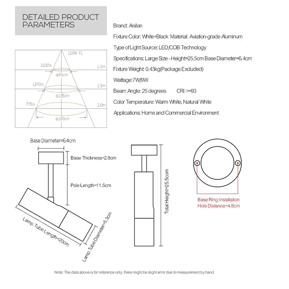 DecorBites™ LED Ceiling Spotlights 7W 360+90 Rotation for Home & Commercial Lighting
