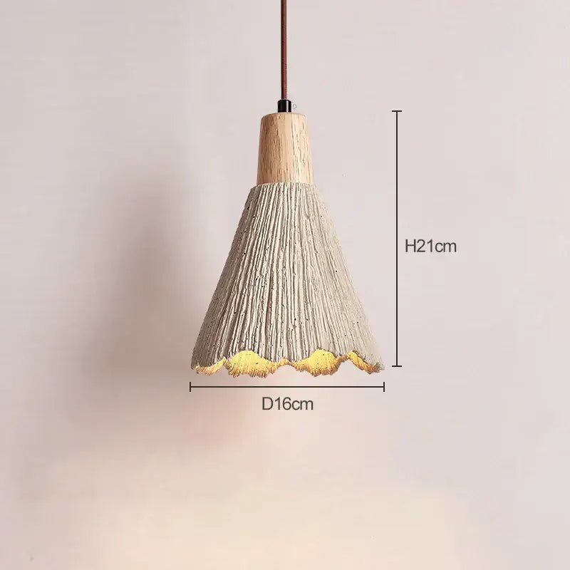مصباح معلق أسمنتي LED من ديكور بايتس™، طراز وابي سابي كريمي، E27
