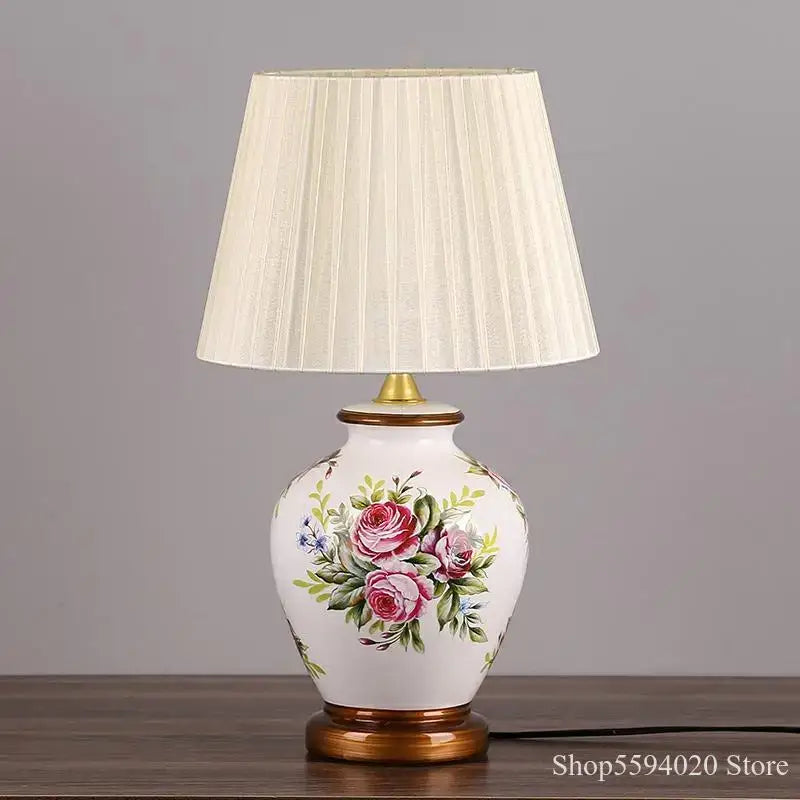 DecorBites™ LED Ceramic Table Lamp for Living Room, Bedroom, Study - Home Decor Lighting
