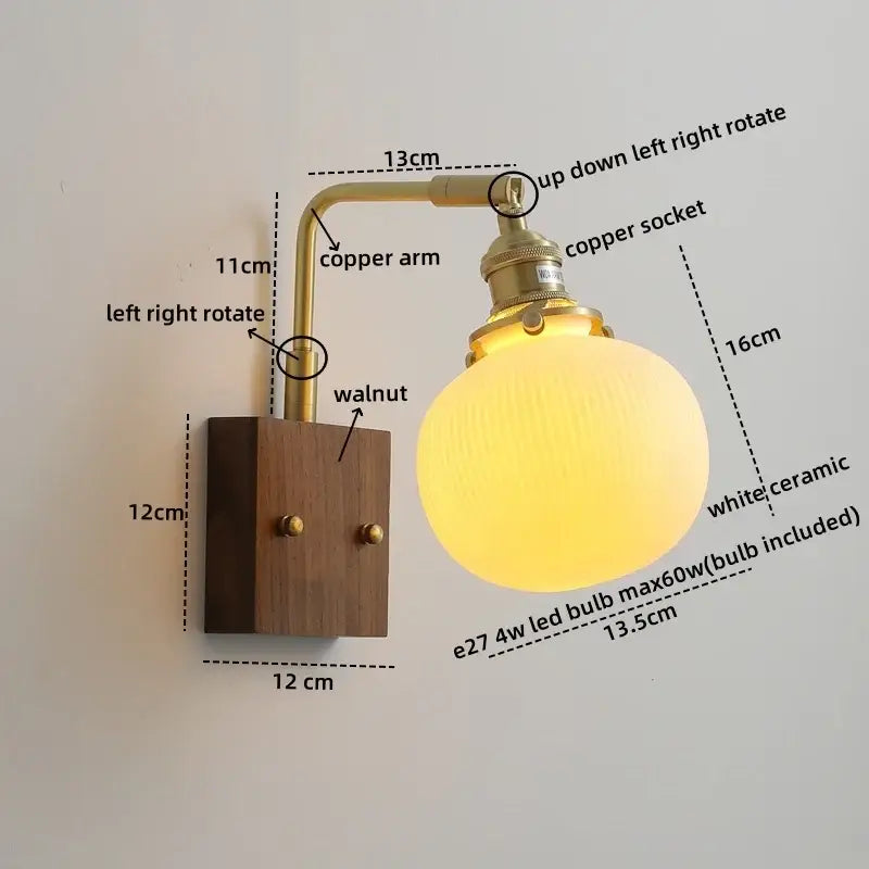 وحدة إضاءة جدارية خزفية LED DecorBites™ مزودة بمفتاح سحب بسلسلة