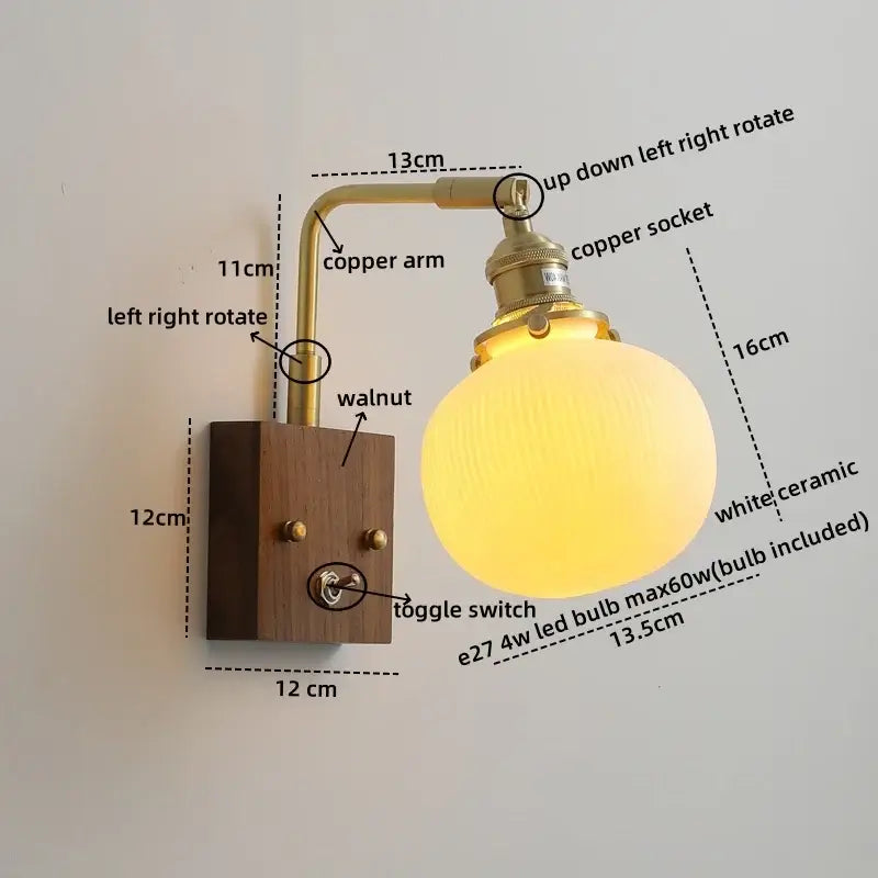 وحدة إضاءة جدارية خزفية LED DecorBites™ مزودة بمفتاح سحب بسلسلة