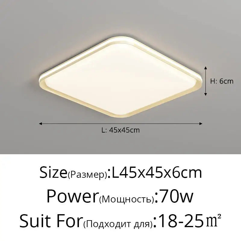 Modern white rectangular led chandelier for living room soft light