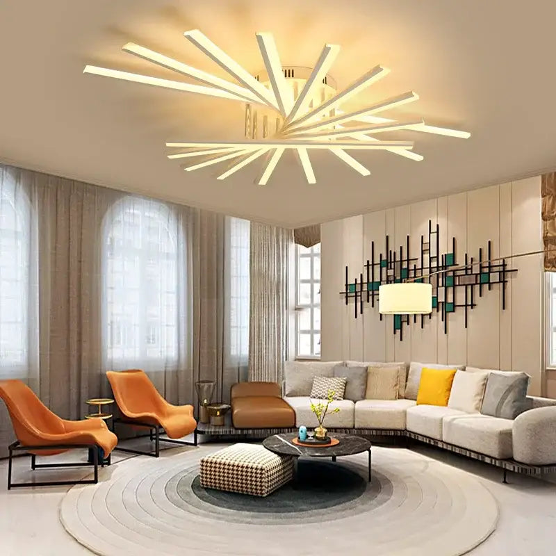 DecorBites™ LED Chandelier Fan Lampshade for Living Room Bedroom Dining Study Aluminum Ceiling Lamp