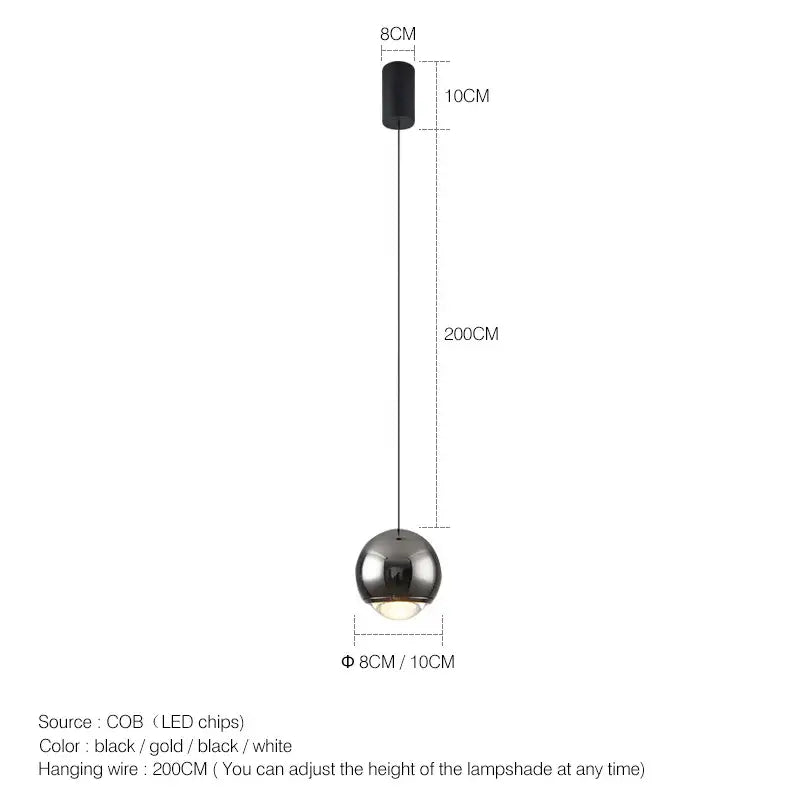 DecorBites™ LED Chandelier for Bedroom Kitchen Study Chrome Gold Modern Pendant Light
