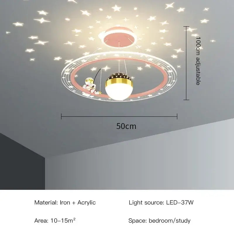 DecorBites™ LED Chandelier for Boy's Room with Remote Control and Modern Design