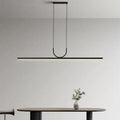 Minimalist black metal led chandelier with integrated led strip for kitchen islands by decorbites nordic minimalist design