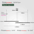 Minimalist black linear decorbites led chandelier dining room light