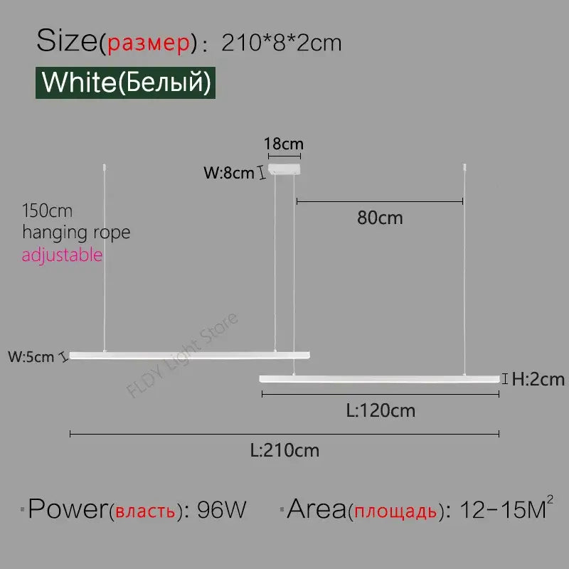 Minimalist black linear decorbites led chandelier dining room light