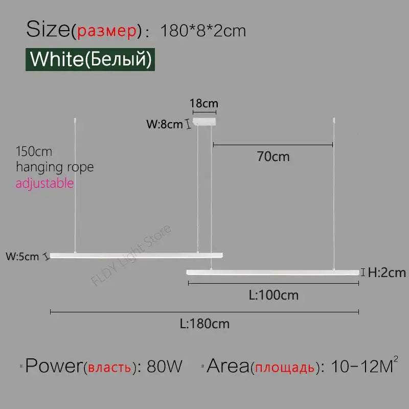 Minimalist black linear decorbites led chandelier dining room light