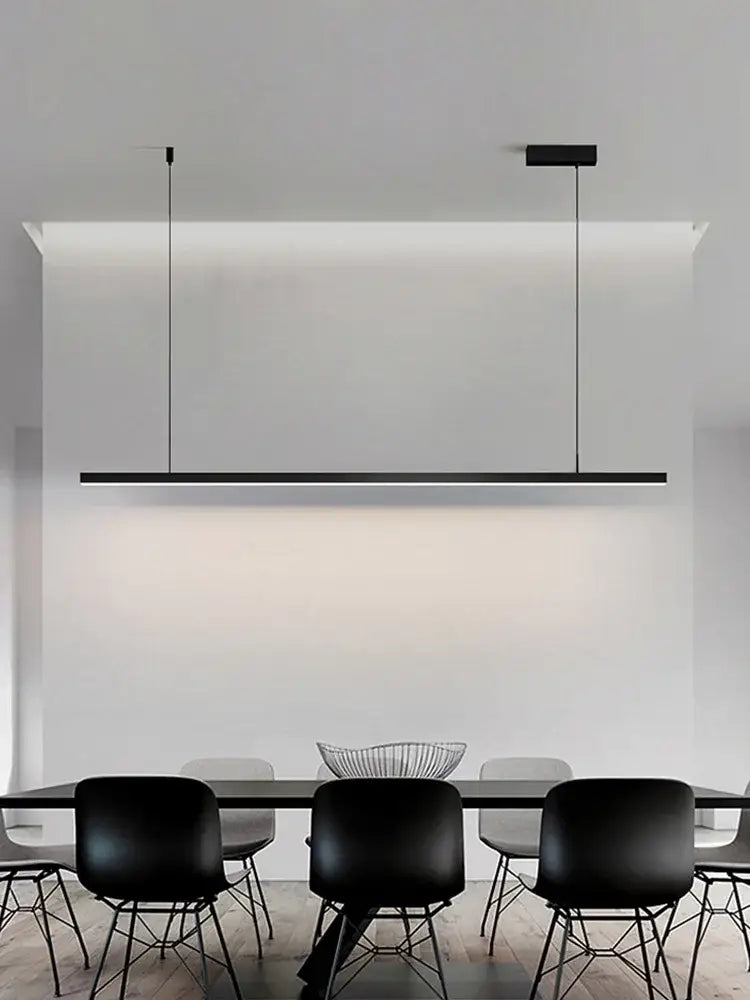 Minimalist black linear decorbites led chandelier dining room light
