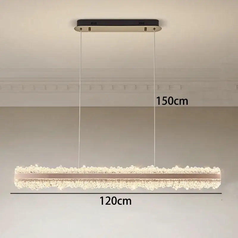 Modern rectangular copper decorbites led chandelier living room light