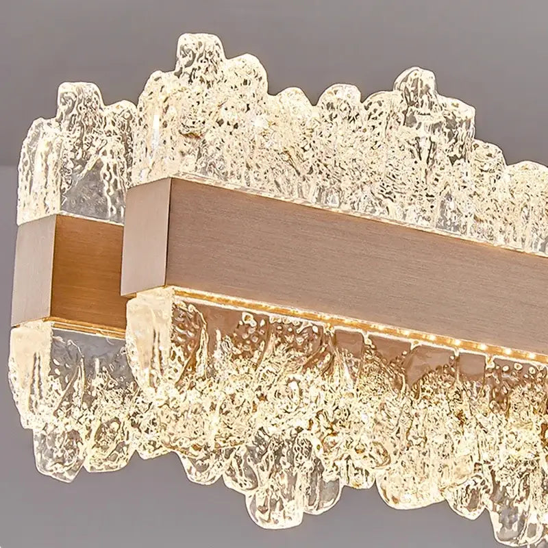 Modern rectangular copper decorbites led chandelier living room light