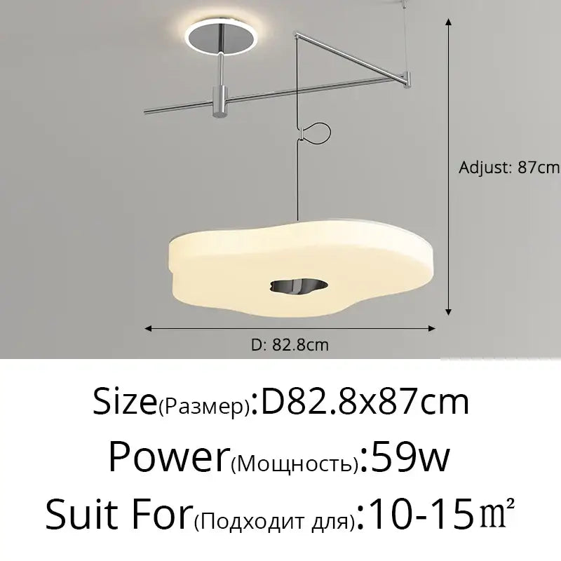 Modern minimalist off-white decorbites led chandelier living room light