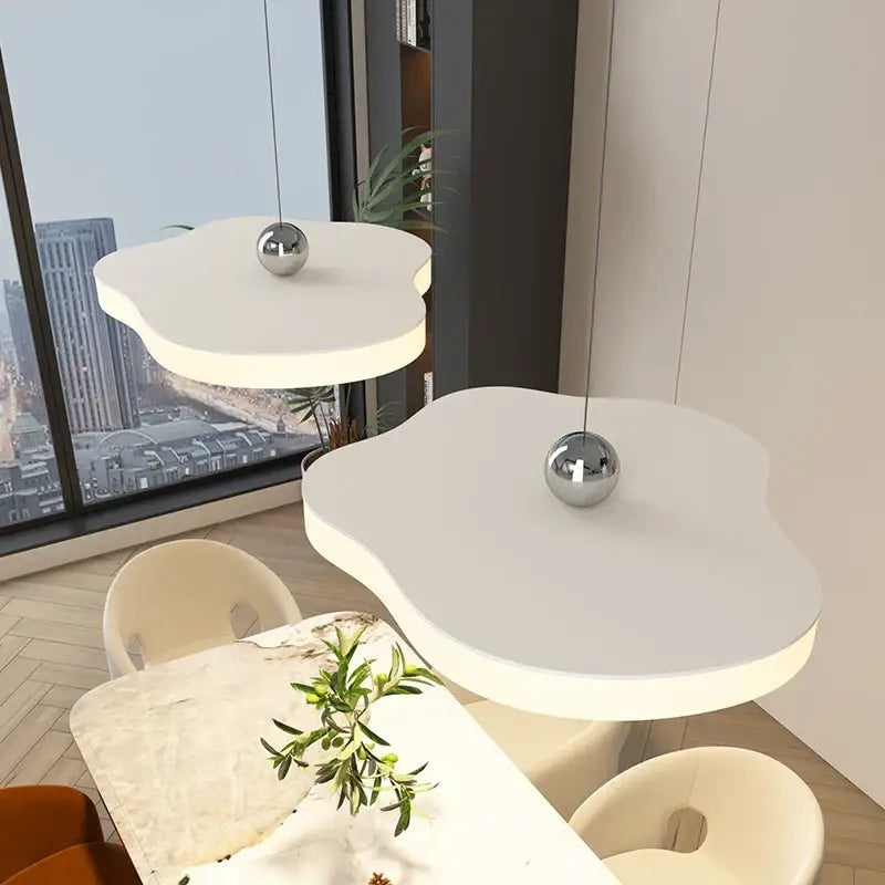 Modern minimalist off-white decorbites led chandelier living room light