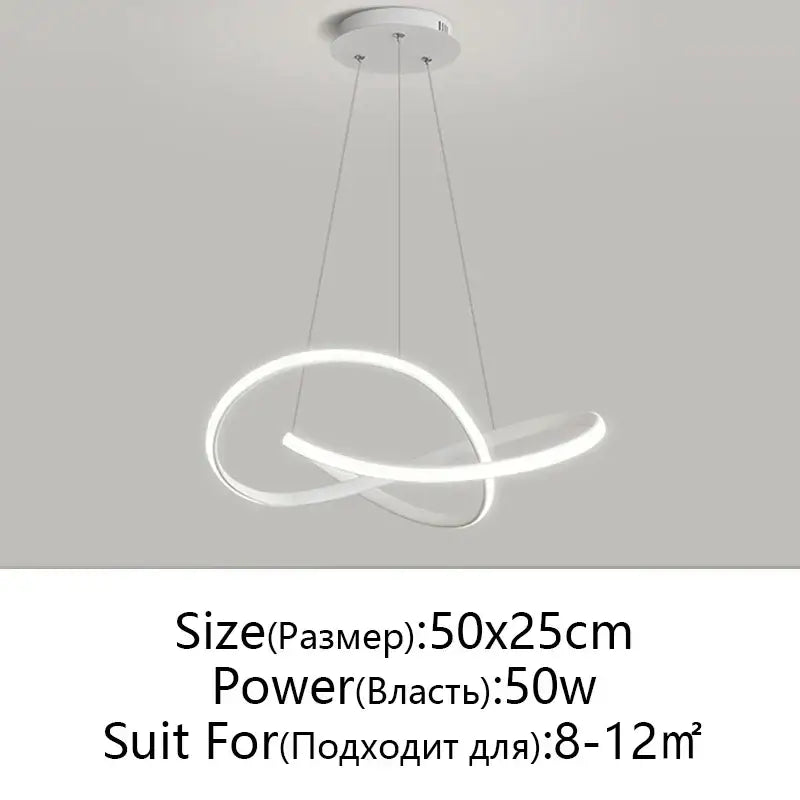 Modern black & white infinity led chandelier light dining room pendant