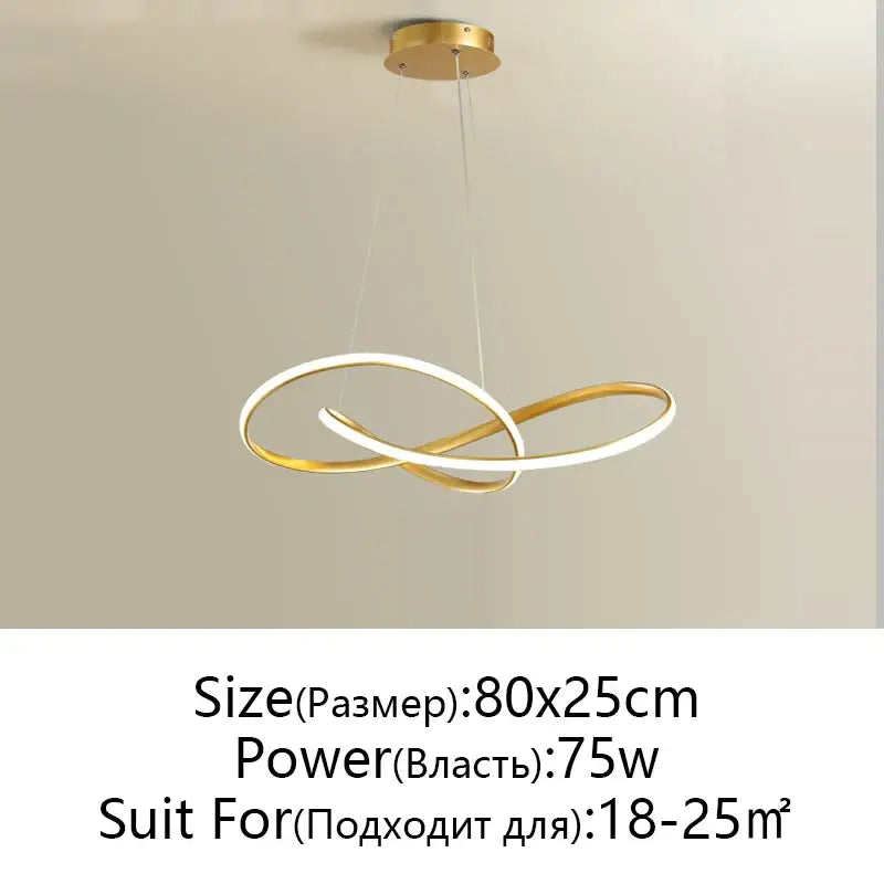 Modern black & white infinity led chandelier light dining room pendant