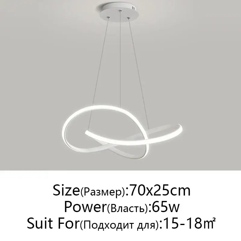 Modern black & white infinity led chandelier light dining room pendant