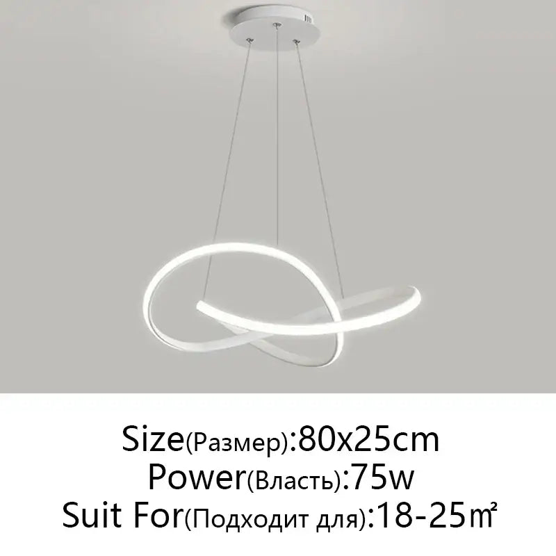 Modern black & white infinity led chandelier light dining room pendant