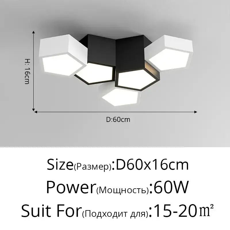 Modern white geometric decorbites led chandelier for living room