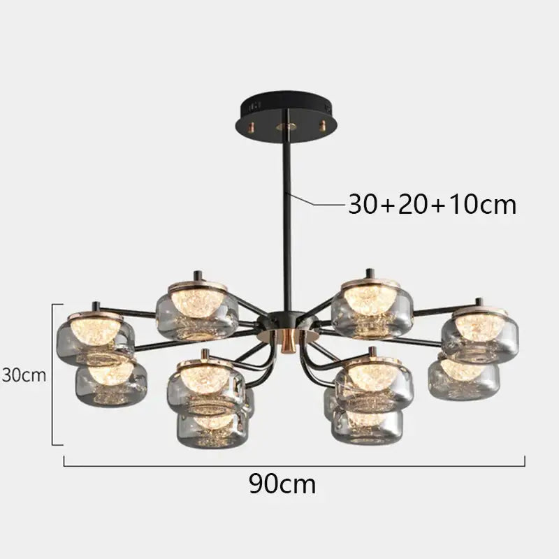Modern minimalist black decorbites led chandelier dining room light