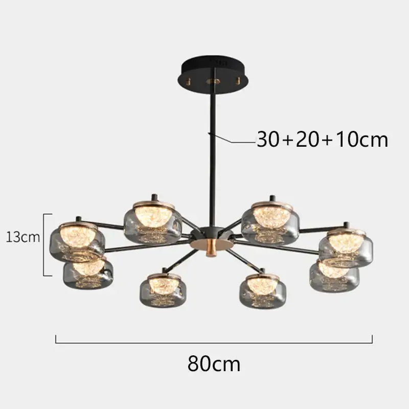 Modern minimalist black decorbites led chandelier dining room light