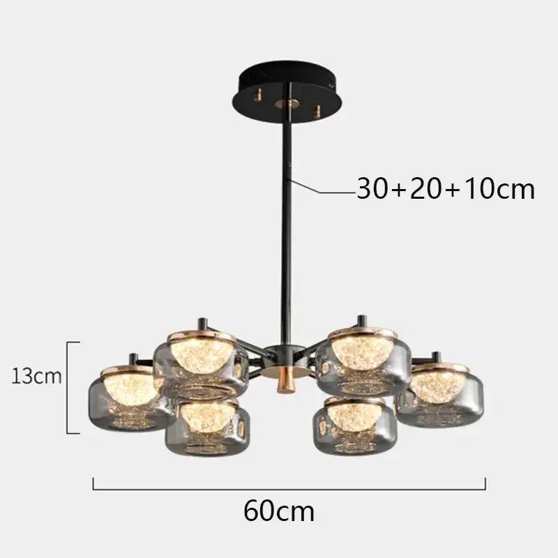 Modern minimalist black decorbites led chandelier dining room light