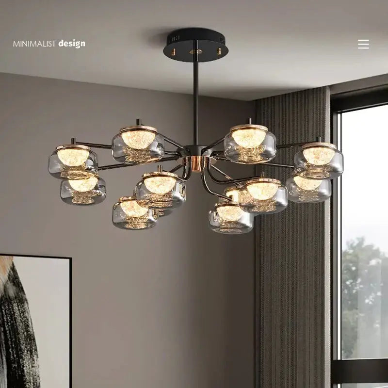 Modern minimalist black decorbites led chandelier dining room light