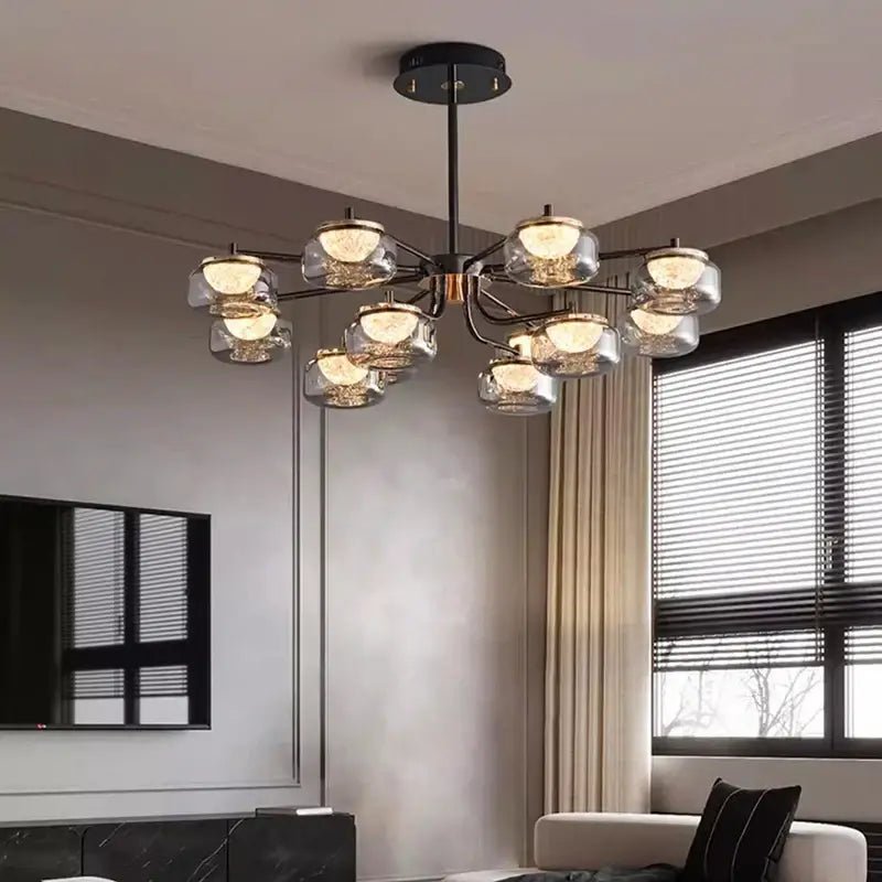 Modern minimalist black decorbites led chandelier dining room light