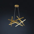 Modern gold rectangular led chandelier lighting – living room