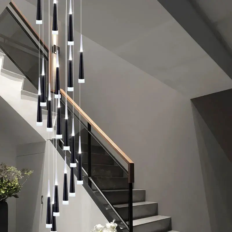 Modern tapered gold decorbites led chandelier staircase pendant light