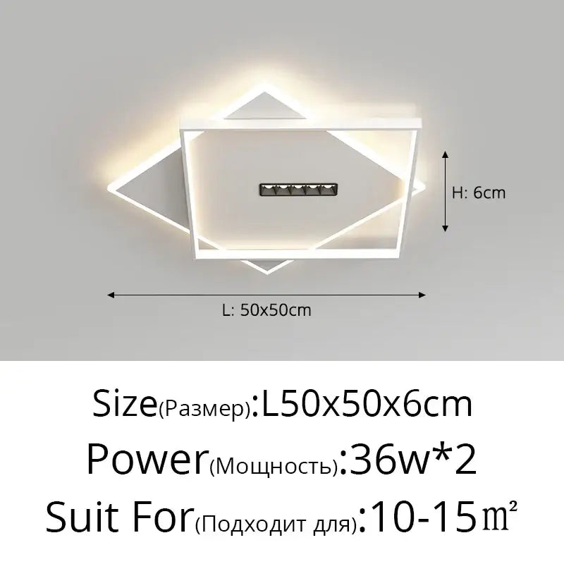 Modern black & white led chandelier lights living room spotlight