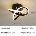 Modern black & white infinity loop led ceiling lamp for living room