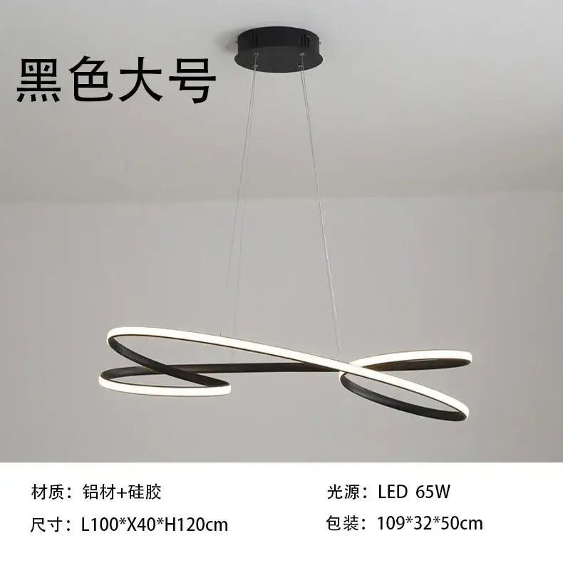 Modern black & white decorbites led chandelier dining room light