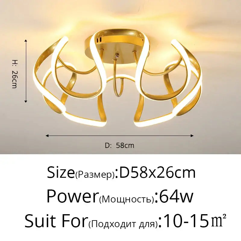 Modern gold decorbites led chandelier for living room