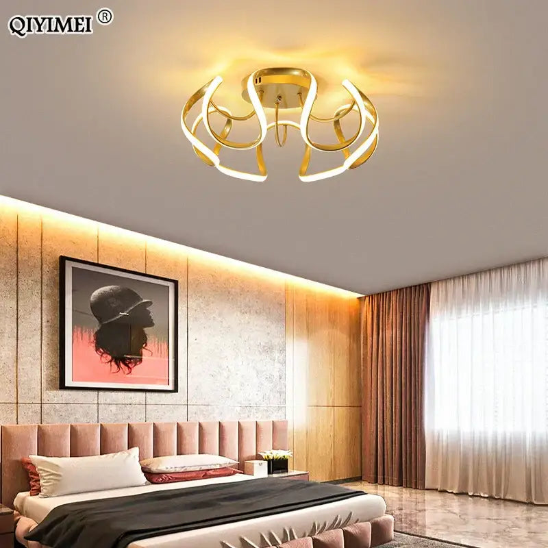 Modern gold decorbites led chandelier for living room