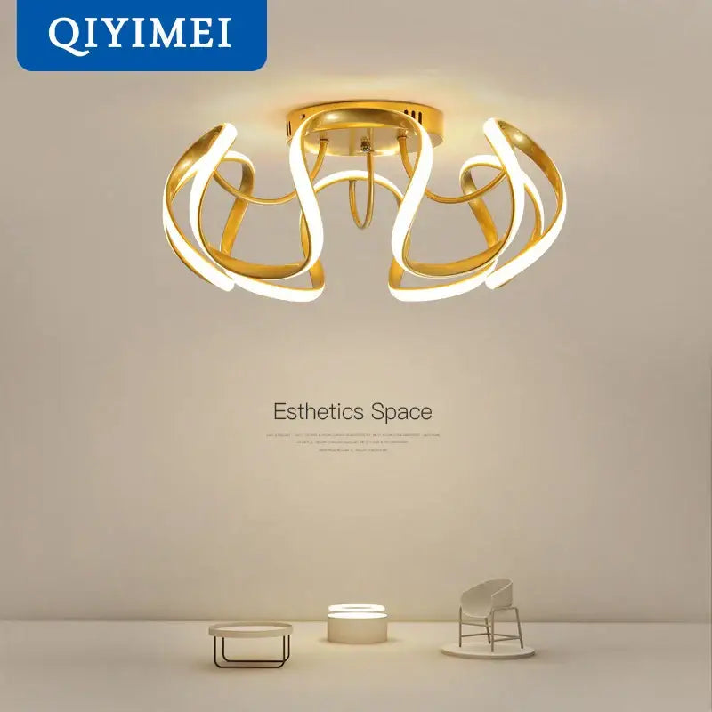 Modern gold decorbites led chandelier for living room